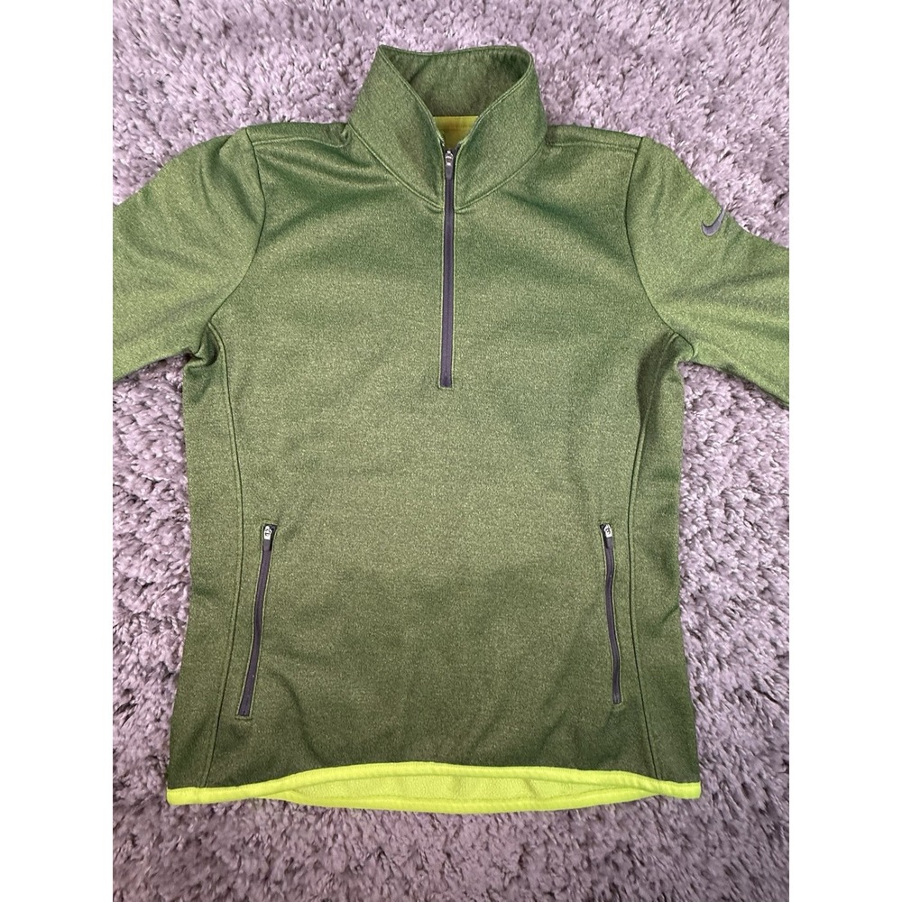 Nike Golf Therma Fit Pullover Womens Medium 1/2 Zip 685282-702 Green Long Sleeve - Picture 3 of 13
